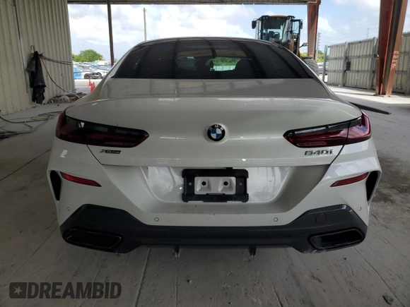2023 BMW 8 Series 840i with VIN WBAGV4C00PCL13414, listed as a Copart auction lot 51512755 with 23,133 mi miles and Salvage title. Bid and sale history available at DreamBid. Image 6.