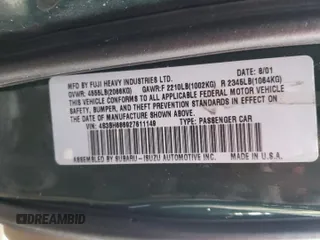 2002 Subaru Legacy Outback Limited with VIN 4S3BH686927611149, listed as a Copart auction lot 43475355 with 164,387 mi miles and Salvage title. Bid and sale history available at DreamBid. Image 13.