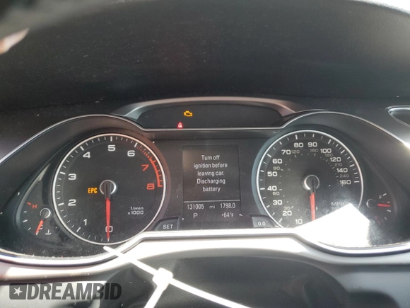 2013 Audi A4 Premium Plus with VIN WAUFFAFL2DN038206, listed as a Copart auction lot 53496745 with 131,005 mi miles and Salvage Title. Bid and sale history available at carsss.com. Image 9.