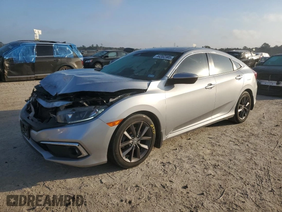 2019 Honda Civic Sedan EX with VIN JHMFC1F36KX003468, listed as a Copart auction lot 44352385 with 77,056 mi miles and Salvage Title. Bid and sale history available at carsss.com. Image 1.