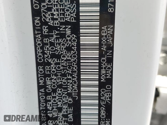 2024 Toyota Prius LE with VIN JTDACAAU6R3034409, listed as a Copart auction lot 61341845 with 11,041 mi miles and Salvage title. Bid and sale history available at DreamBid. Image 12.