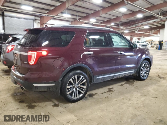 2018 Ford Explorer Platinum with VIN 1FM5K8HT7JGC04800, listed as a Copart auction lot 50972465 with 91,942 mi miles and Clean Title. Bid and sale history available at carsss.com. Image 3.