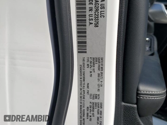 2024 Jeep Grand Cherokee Altitude X with VIN 1C4RJHAG2RC233758, listed as a Copart auction lot 61833885 with 4,492 mi miles and Salvage title. Bid and sale history available at DreamBid. Image 14.