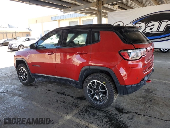 2025 Jeep Compass Trailhawk with VIN 3C4NJDDN3ST557667, listed as a Copart auction lot 65611635 with 8,984 mi miles and Clean title. Bid and sale history available at DreamBid. Image 2.
