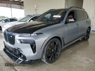 2024 BMW X7 M60i with VIN 5UX33EM00R9T75535, listed as a Copart auction lot 47095465 with 0 mi miles and Non Repairable. Bid and sale history available at carsss.com. Image 1.
