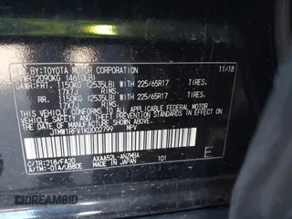 2019 Toyota RAV4 XLE with VIN JTMW1RFV1KD002799, listed as a IAAI auction lot 40887562 with 75,016 mi miles. Bid and sale history available at carsss.com. Image 9.