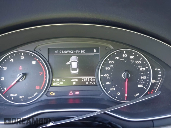 2017 Audi A4 Premium with VIN WAUGNAF44HN036740, listed as a IAAI auction lot 41595456 with 91,813 mi miles. Bid and sale history available at carsss.com. Image 7.