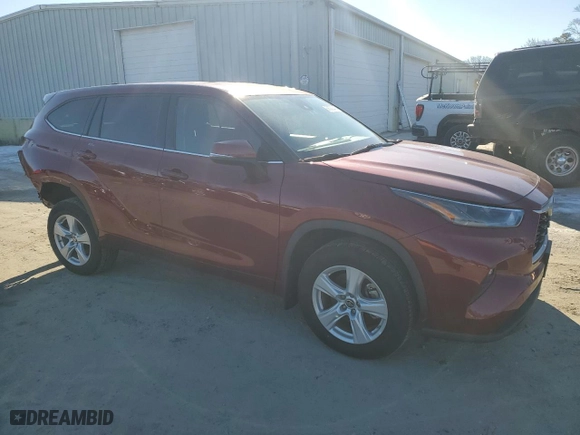 2021 Toyota Highlander L with VIN 5TDBZRBH9MS529973, listed as a Copart auction lot 88683845 with 40,365 mi miles and Salvage Title. Bid and sale history available at carsss.com. Image 4.