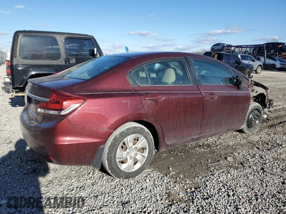2015 Honda Civic Sedan LX with VIN 19XFB2F54FE041024, listed as a Copart auction lot 48108275 with 117,243 mi miles and Salvage Title. Bid and sale history available at carsss.com. Image 3.