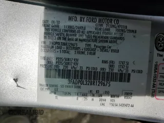 2011 Ford Fusion Hybrid with VIN 3FADP0L32BR129675, listed as a Copart auction lot 60911265 with 200,193 mi miles and Salvage title. Bid and sale history available at DreamBid. Image 12.