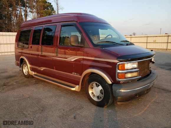 1999 Chevrolet Express Van with VIN 1GBFG15R7X1036862, listed as a Copart auction lot 43567815 with 66,764 mi miles and Salvage Title. Bid and sale history available at carsss.com. Image 4.