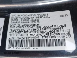 2023 Honda Accord Touring с VIN 1HGCY2F87PA061785, выставлен на аукционе IAAI как лот 41681675 с пробегом 44 571 миль миль и . История ставок и продаж доступна на DreamBid. Изображение 9.