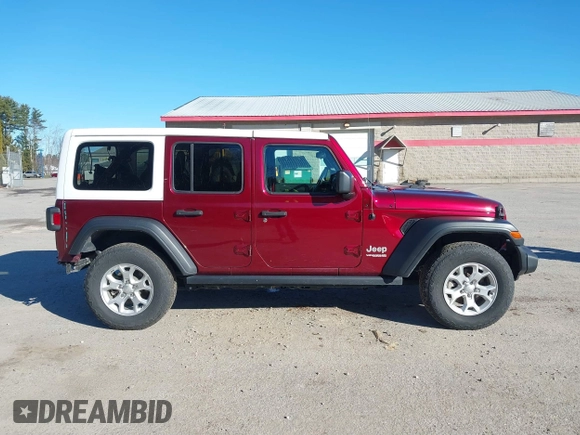 2021 Jeep Wrangler Unlimited Sport S with VIN 1C4HJXDG4MW647164, listed as a IAAI auction lot 40952672 with 51,366 mi miles and . Bid and sale history available at DreamBid. Image 14.