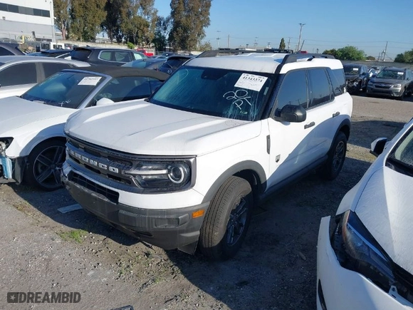 2023 Ford Bronco Sport Big Bend with VIN 3FMCR9B67PRD09074, listed as a IAAI auction lot 41343374 with 20,514 mi miles. Bid and sale history available at carsss.com. Image 2.