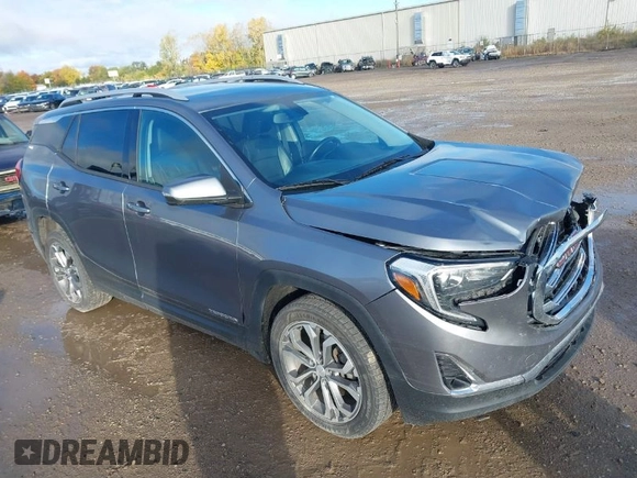 2019 GMC Terrain SLT with VIN 3GKALVEXXKL154174, listed as a IAAI auction lot 40586395 with 124,011 mi miles. Bid and sale history available at carsss.com. Image 1.