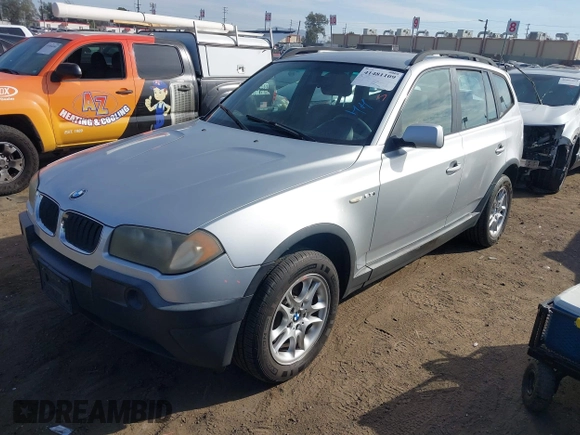 2005 BMW X3 2.5i with VIN WBXPA73415WC47394, listed as a IAAI auction lot 41481109 with 152,903 mi miles. Bid and sale history available at carsss.com. Image 2.