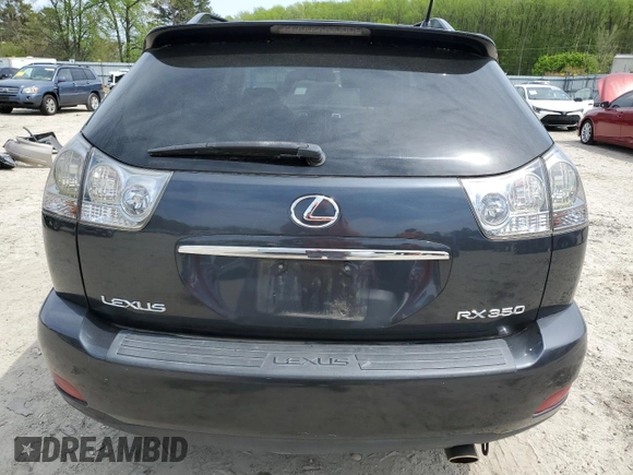 2009 Lexus RX 350 with VIN 2T2HK31U69C111392, listed as a Copart auction lot 52213385 with 153,225 mi miles and Salvage Title. Bid and sale history available at DreamBid. Image 6.