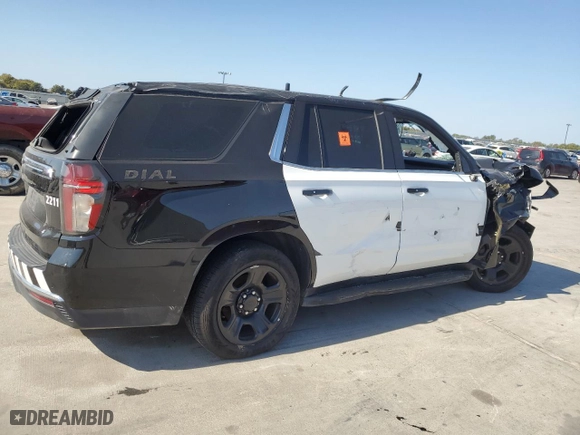 2022 Chevrolet Tahoe Commercial with VIN 1GNSCLED5NR214649, listed as a Copart auction lot 77079674 with 0 mi miles and Salvage Title. Bid and sale history available at carsss.com. Image 3.
