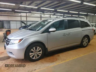 2014 Honda Odyssey EX-L with VIN 5FNRL5H66EB029953, listed as a Copart auction lot 57112955 with 190,805 mi miles and Salvage title. Bid and sale history available at DreamBid. Image 1.