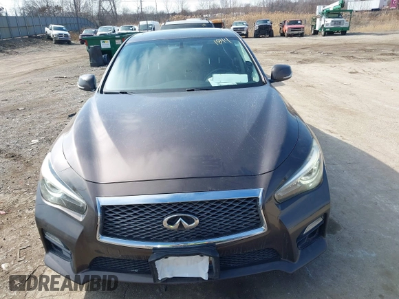 2014 Infiniti Q50 Hybrid Sport with VIN JN1AV7AR7EM703030, listed as a IAAI auction lot 41661844 with 128,202 mi miles. Bid and sale history available at carsss.com. Image 12.