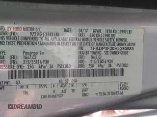 2017 Ford Focus SE с VIN 1FADP3F20HL253889, выставлен на аукционе IAAI как лот 37949002 с пробегом 157 221 миль миль и . История ставок и продаж доступна на DreamBid. Изображение 9.