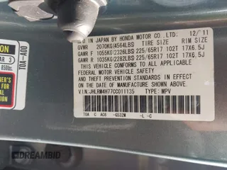2012 Honda CR-V EX-L с VIN JHLRM4H77CC011135, выставлен на аукционе IAAI как лот 42410220 с пробегом 133 589 миль миль и . История ставок и продаж доступна на DreamBid. Изображение 9.
