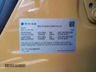 2023 Rivian R1S Launch Edition with VIN 7PDSGABL3PN007354, listed as a Copart auction lot 87954795 with 13,158 mi miles and Salvage Title. Bid and sale history available at carsss.com. Image 16.