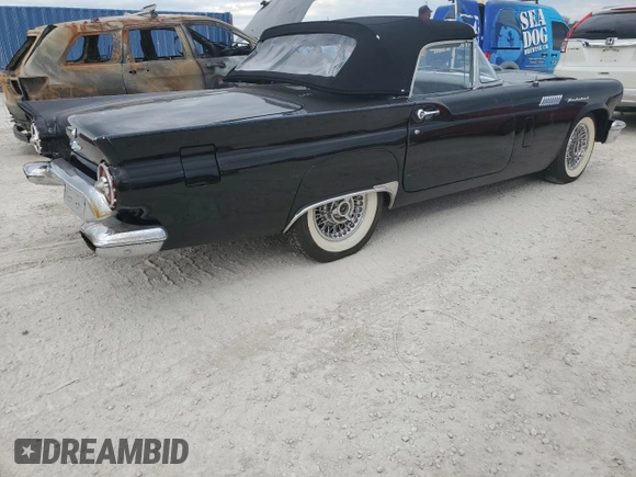 1957 Ford Thunderbird with VIN D7FH241317, listed as a Copart auction lot 78263654 with 92,102 mi miles and Salvage Title. Bid and sale history available at DreamBid. Image 3.