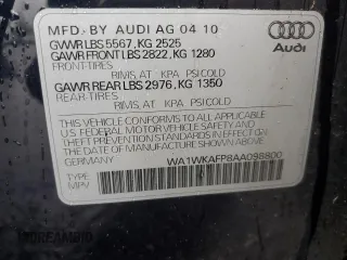 2010 Audi Q5 Prestige z VIN WA1WKAFP8AA098800, wystawiony jako Copart lot #72386404 z przebiegiem 192 972 mil mil oraz Szkoda całkowita • Salvage title. Historia ofert i sprzedaży dostępna na DreamBid. Obrazek 12.