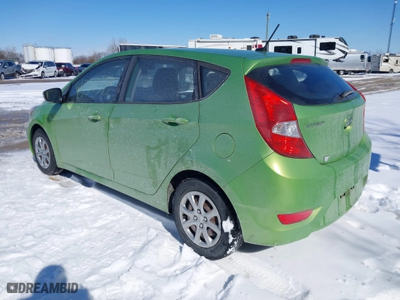 2013 Hyundai Accent GL with VIN KMHCT5AE5DU115490, listed as a IAAI auction lot 41598395 with 86,610 mi miles. Bid and sale history available at carsss.com. Image 3.