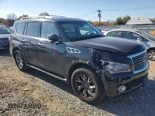 2012 Infiniti QX56 7-passenger with VIN JN8AZ2NE0C9020280, listed as a Copart auction lot 76910394 with 149,414 mi miles and Salvage Title. Bid and sale history available at carsss.com. Image 4.