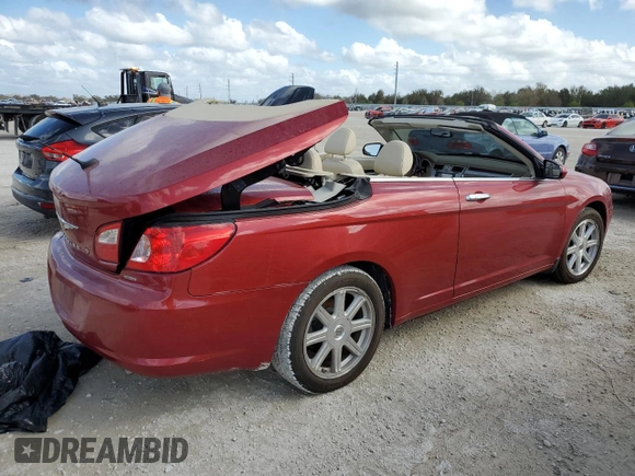 2008 Chrysler Sebring Limited with VIN 1C3LC65M58N179433, listed as a Copart auction lot 77661614 with 0 mi miles and Non Repairable. Bid and sale history available at carsss.com. Image 3.