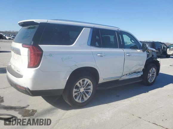 2021 GMC Yukon SLT with VIN 1GKS2BKD4MR362689, listed as a Copart auction lot 88636245 with 93,039 mi miles and Salvage Title. Bid and sale history available at carsss.com. Image 3.