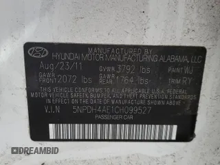 2012 Hyundai Elantra Limited z VIN 5NPDH4AE1CH099527, wystawiony jako Copart lot #58546635 z przebiegiem 153 363 mil mil oraz Czysty tytuł • Clean title. Historia ofert i sprzedaży dostępna na DreamBid. Obrazek 12.