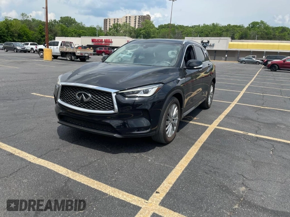 2023 Infiniti QX50 Luxe с VIN 3PCAJ5BA0PF108571, выставлен на аукционе Copart как лот 55844335 с пробегом 14 488 миль миль и Списание • Salvage title. История ставок и продаж доступна на DreamBid. Изображение 2.
