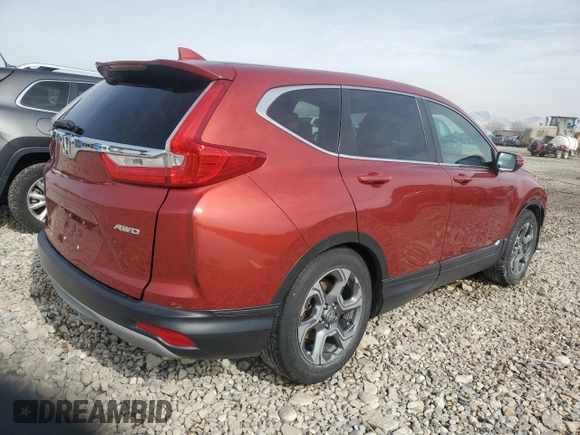 2018 Honda CR-V EX with VIN 2HKRW2H58JH623436, listed as a Copart auction lot 45599925 with 90,161 mi miles and Salvage Title. Bid and sale history available at carsss.com. Image 3.