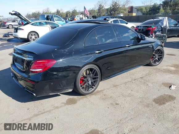 2020 Mercedes-Benz E-Class AMG E 63 S with VIN WDDZF8KB0LA750201, listed as a IAAI auction lot 41266357 with 55,876 mi miles. Bid and sale history available at carsss.com. Image 4.