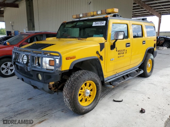 2003 Hummer H2 with VIN 5GRGN23U63H106323, listed as a Copart auction lot 76447054 with 0 mi miles and Clean Title. Bid and sale history available at carsss.com. Image 1.