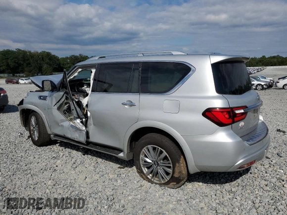 2020 Infiniti QX80 LUXE with VIN JN8AZ2NE0L9255374, listed as a Copart auction lot 69885614 with 169,060 mi miles and Salvage Title. Bid and sale history available at carsss.com. Image 2.