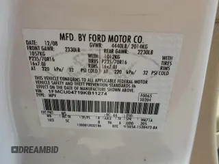 2009 Ford Escape Limited z VIN 1FMCU04719KB11274, wystawiony jako Copart lot #51639475 z przebiegiem 110 599 mil mil oraz Szkoda całkowita • Salvage title. Historia ofert i sprzedaży dostępna na DreamBid. Obrazek 13.