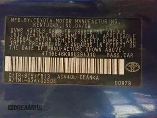 2009 Toyota Camry with VIN 4T1BE46K89U294310, listed as a Copart auction lot 54406445 with 175,436 mi miles and Salvage Title. Bid and sale history available at DreamBid. Image 12.