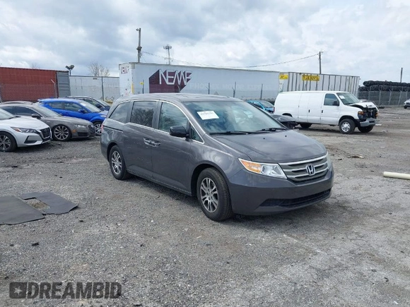 2013 Honda Odyssey EX-L with VIN 5FNRL5H63DB034963, listed as a IAAI auction lot 41921431 with 163,609 mi miles and . Bid and sale history available at DreamBid. Image 1.