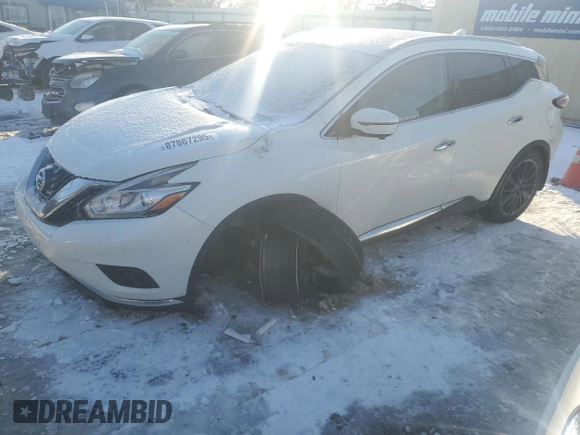 2017 Nissan Murano S z VIN 5N1AZ2MH2HN133570, wystawiony jako Copart lot #87867295 z przebiegiem 106 535 mil mil oraz Nie do naprawy • Non repairable. Historia ofert i sprzedaży dostępna na DreamBid. Obrazek 1.