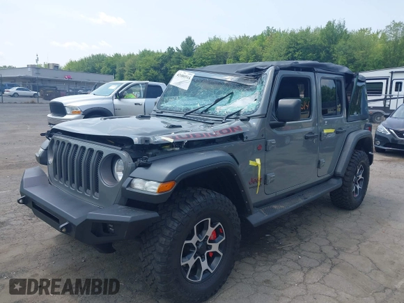 2021 Jeep Wrangler Unlimited Rubicon with VIN 1C4HJXFN3MW816375, listed as a IAAI auction lot 42480514 with 62,324 mi miles and . Bid and sale history available at DreamBid. Image 17.