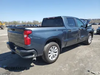 2020 Chevrolet Silverado 1500 Custom with VIN 3GCPWBEH9LG251137, listed as a Copart auction lot 48581374 with 53,304 mi miles and Salvage Title. Bid and sale history available at carsss.com. Image 3.