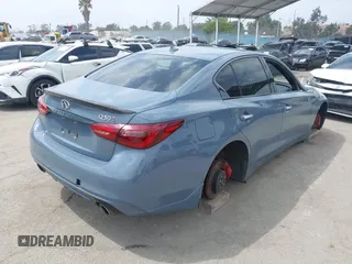 2022 Infiniti Q50 Red Sport 400 with VIN JN1FV7DP3NM370129, listed as a IAAI auction lot 42117906 with 58,607 mi miles and . Bid and sale history available at DreamBid. Image 4.