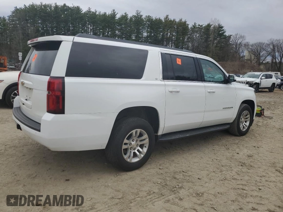 2019 Chevrolet Suburban LT with VIN 1GNSKHKC6KR205434, listed as a Copart auction lot 53950265 with 104,384 mi miles and Salvage Title. Bid and sale history available at DreamBid. Image 3.