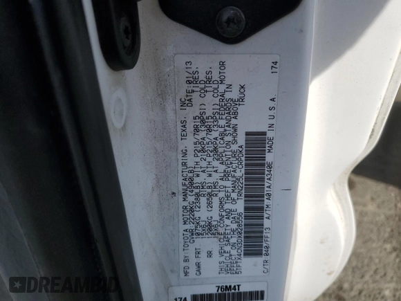 2013 Toyota Tacoma z VIN 5TFTX4CN3DX028556, wystawiony jako Copart lot #53155045 z przebiegiem 154 588 mil mil oraz Szkoda całkowita • Salvage title. Historia ofert i sprzedaży dostępna na DreamBid. Obrazek 12.