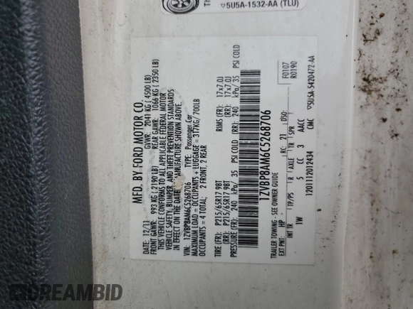 2012 Ford Mustang Premium с VIN 1ZVBP8AM6C5268706, выставлен на аукционе Copart как лот 54198285 с пробегом 234 038 миль миль и Чистый • Clean title. История ставок и продаж доступна на DreamBid. Изображение 12.