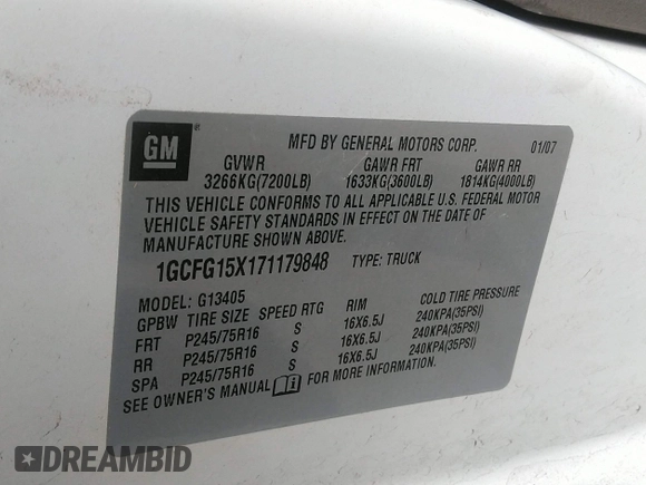 2007 Chevrolet Express Cargo с VIN 1GCFG15X171179848, выставлен на аукционе IAAI как лот 41988385 с пробегом 117 471 миль миль и . История ставок и продаж доступна на DreamBid. Изображение 9.